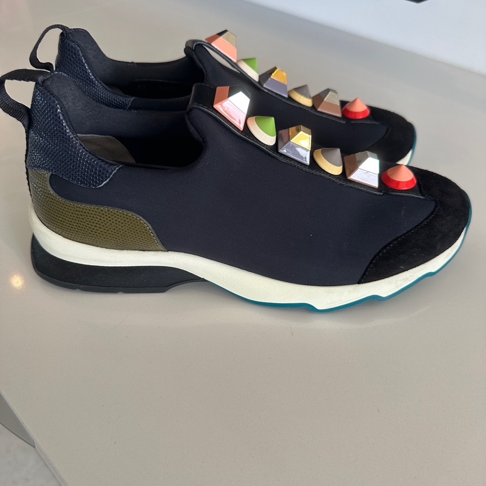 Fendi decorative Sneaker Black/Navy/Olive size 39 - Picture 3 of 11